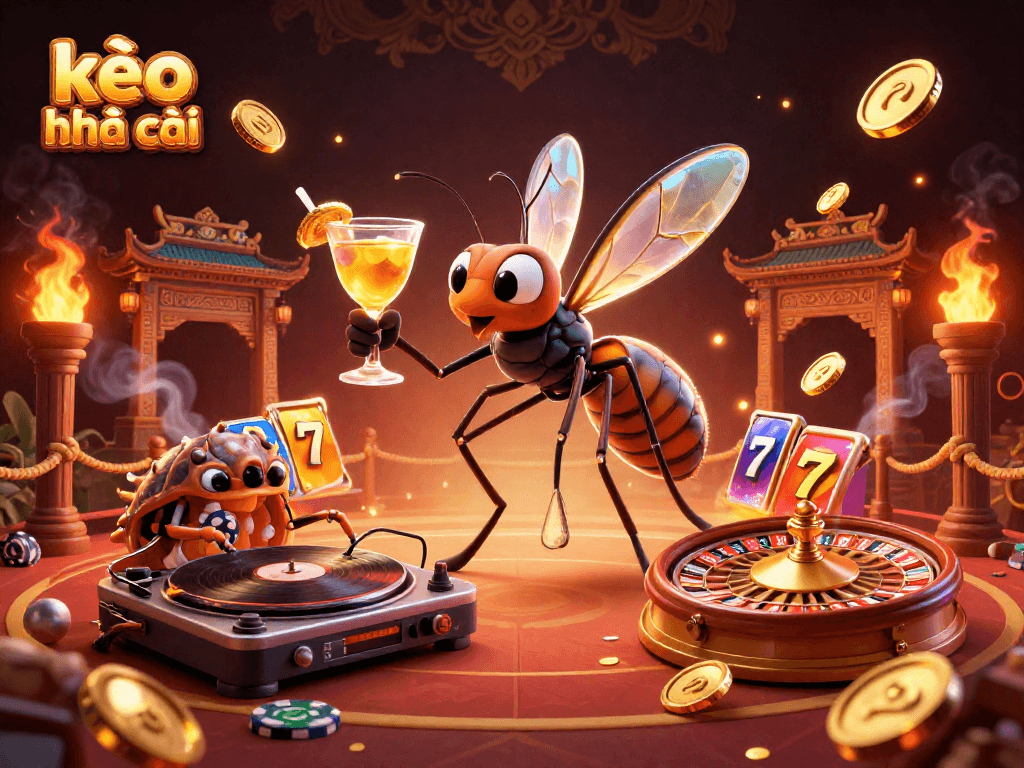 Experience thrilling gaming with kèo nhà cái as a frozen-in-amber mascot and a trilobite DJ create a vibrant casino atmosphere.