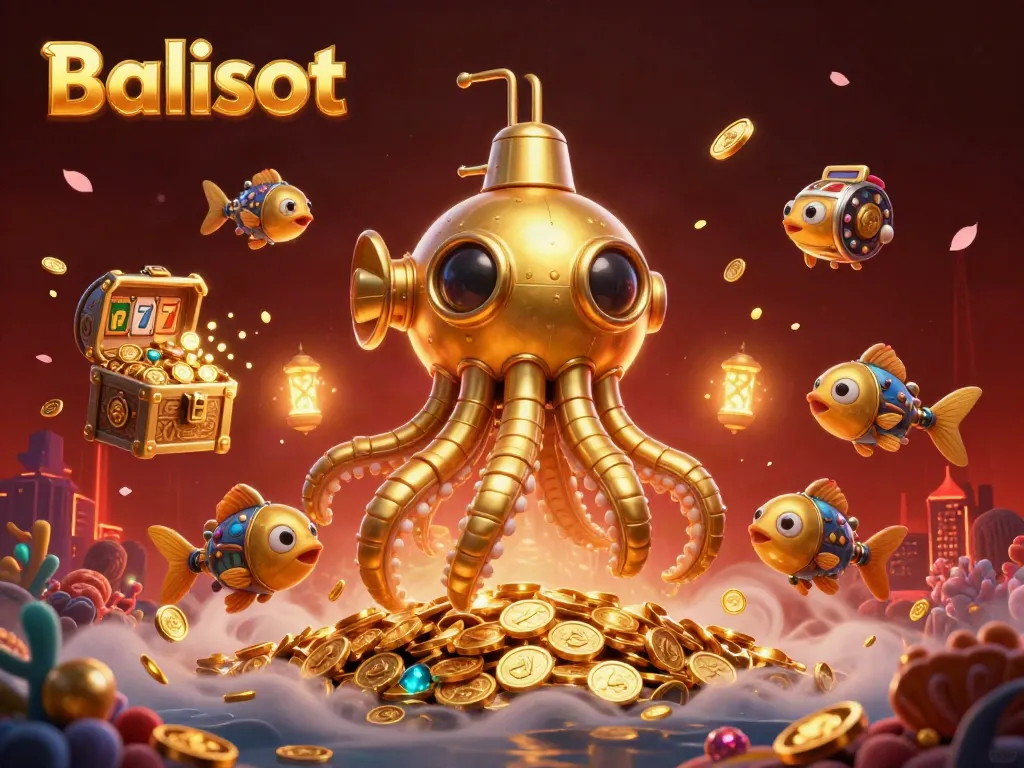 Balislot engaging in thrilling gameplay amidst a vibrant underwater casino setting.