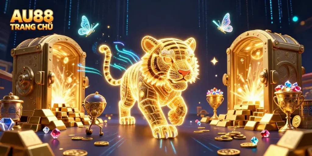Experience thrilling gameplay with AU88 TRANG CHỦ in an exciting digital casino landscape filled with treasures.