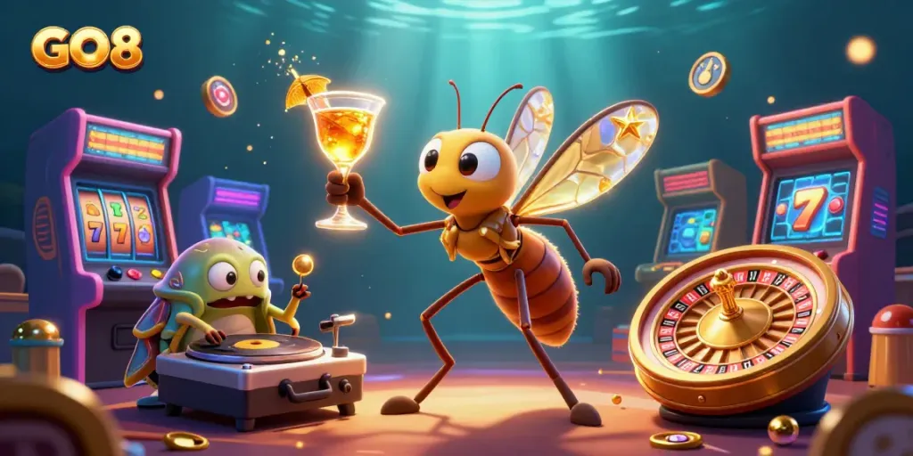 Experience the exciting world of GO8 casino gaming with vibrant characters and dynamic gameplay elements.