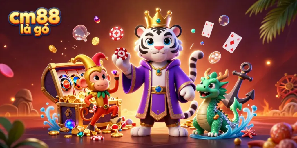 Engage with cm88 là gì as the magic unfolds in this vibrant casino scene with vibrant characters and immersive elements.