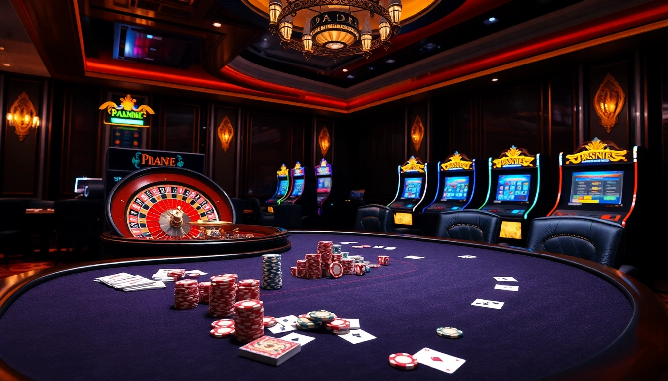 Experience the excitement of gambling at 8day.cn.com with vibrant casino visuals highlighting poker and roulette.
