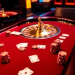 ONE 88 thrilling poker gameplay surrounded by luxurious casino elements, showcasing excitement and strategy.