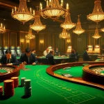 Experience the thrill of gambling with 7mcn in this vibrant casino scene filled with excitement and high stakes.