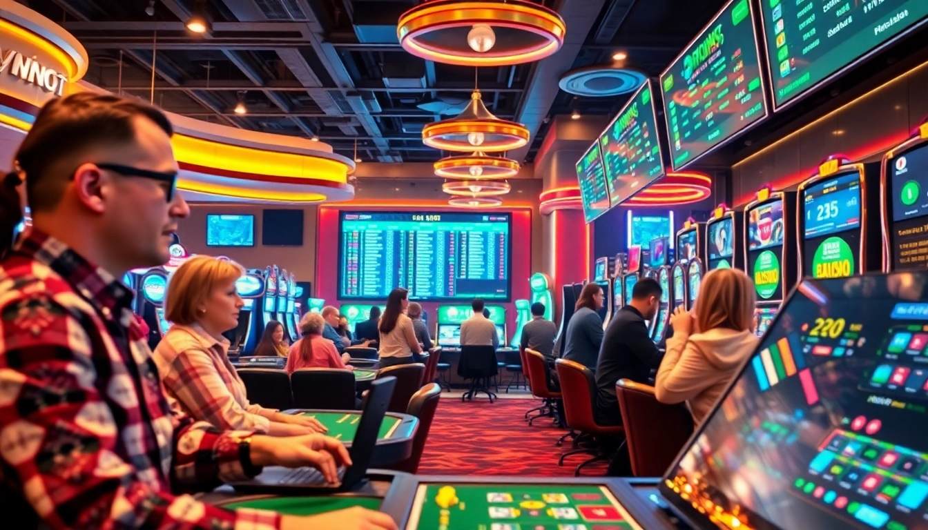 Vin777.gb.net vibrant online betting scene showcasing diverse players engaged in various games.