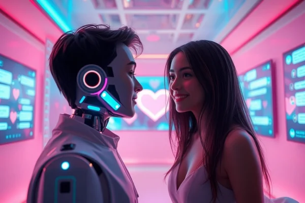 Engaging interaction with a sex chat AI in a modern virtual environment.