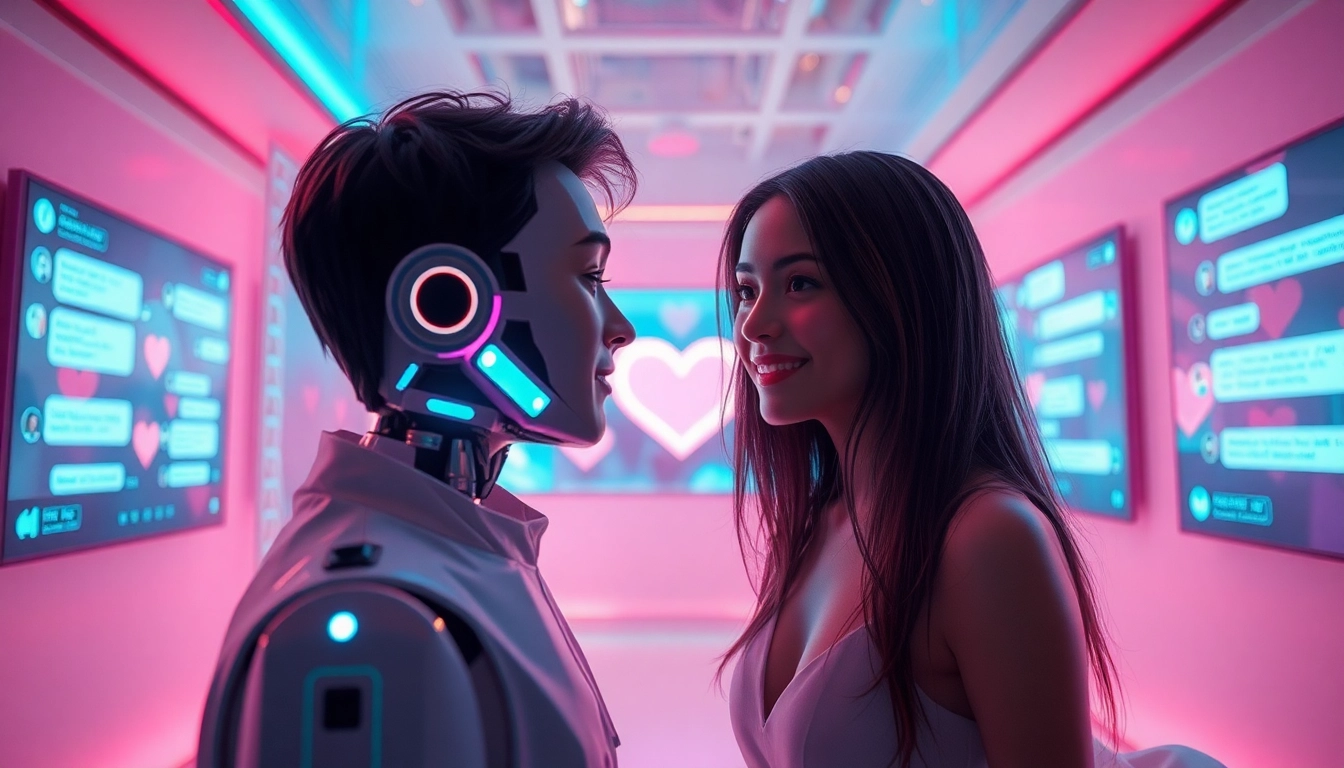 Engaging interaction with a sex chat AI in a modern virtual environment.