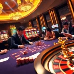 Experience luxury and excitement at dom88.us.com with a professional casino scene featuring poker, slots, and roulette.