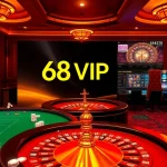 Experience exciting gameplay at 68VIP with vibrant casino tables and engaging slot machines.