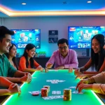 Dynamic online gaming experience featuring gamebaidoithuong.com.vc with diverse players enjoying card games.