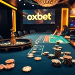 Experience the thrill at nhà cái oxbet with luxury casino games featuring roulette and poker chips.