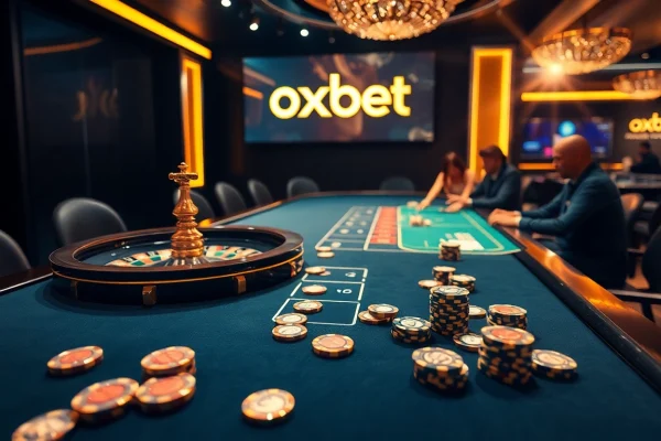 Experience the thrill at nhà cái oxbet with luxury casino games featuring roulette and poker chips.