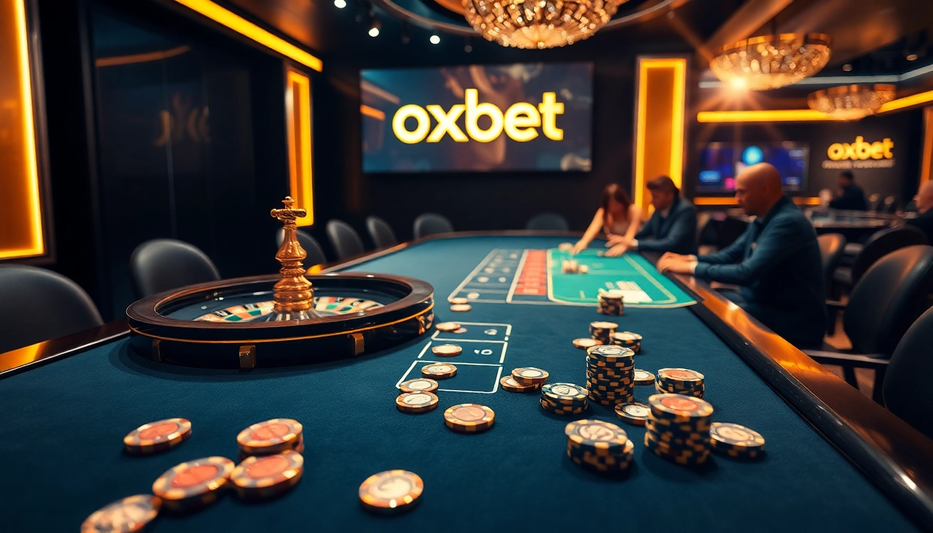 Experience the thrill at nhà cái oxbet with luxury casino games featuring roulette and poker chips.