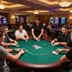 Engaging poker game at a luxury casino highlighting strategy and excitement of 789win