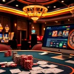 Experience the excitement of 28bet with a vibrant casino scene showcasing poker, roulette, and slot machines.