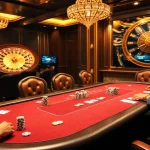 Players engaging in a high-stakes game at NK88 casino, showcasing luxury and excitement.