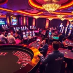 Players winning big at 68VIP casino with vibrant tables and exciting gaming atmosphere.