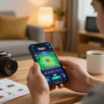 Experience TG88 win through exciting casino gameplay on a mobile app in a cozy setting.