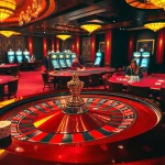 Experience the thrilling atmosphere of open88 as players engage in top casino games under luxurious lighting.