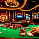 Engage in a thrilling casino experience at 33win with high-stakes poker and vibrant slot machines.