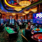 Players celebrate their wins at pg 88's luxurious casino, rich with vibrant gambling visuals.