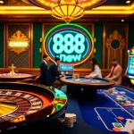 Engage in thrilling games at 888NEW casino with vibrant roulette and poker tables.