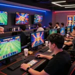 Players engaging in thrilling online gaming experiences on AZ888 platform showcasing excitement and community in a modern setup.