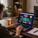 Engaging online gameplay on 789betgo app with a cozy atmosphere and strategic notes nearby