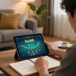 Engage in strategic online blackjack gameplay on Go88 in a cozy home environment.