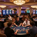 Experience exhilarating games at qh88go with players engaging at colorful casino tables