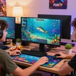 Engaging players at Fun79 enjoying vibrant online fishing games, showcasing the excitement of gaming.