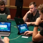 MM88 players strategizing in an online poker tournament with vibrant game interfaces.