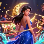 Engage in thrilling slot action at UFABET with vibrant, detailed 3D digital casino illustration.