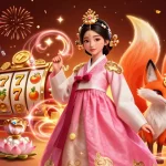 Spin the reels with สล็อต in this vibrant 3D casino illustration featuring lucky symbols and treasure.