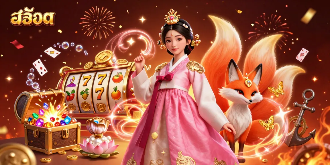 Spin the reels with สล็อต in this vibrant 3D casino illustration featuring lucky symbols and treasure.