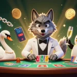 Experience excitement with 8xbet as a debonair wolf, elegant swan, and sophisticated penguin celebrate winnings.