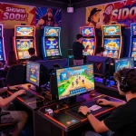 Exciting Sun Win online gaming scene showcasing diverse players enjoying various games in a vibrant atmosphere.
