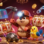 Engage in thrilling casino action at a credit card casino with gleaming slot reels and vibrant treasures.