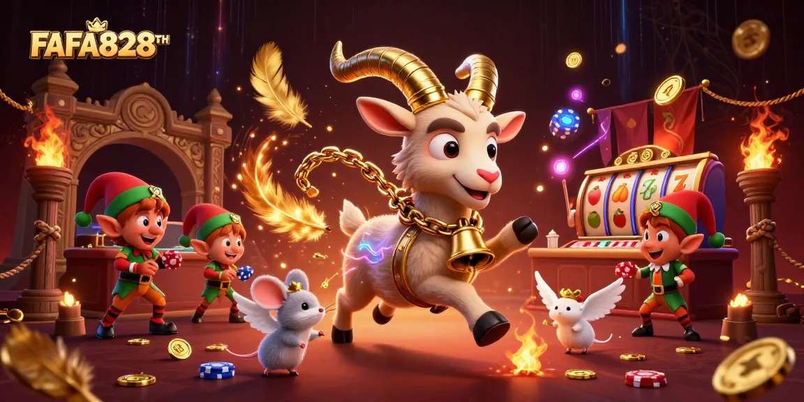 FAFA828TH thrills at a holiday-themed casino with enchanting characters and vibrant elements.