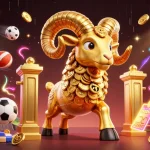 Bet big with 13win while enjoying thrilling casino scenes and golden ram motifs.