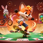 Experience thrilling gaming action at rs88 with vibrant casino elements and dynamic characters.
