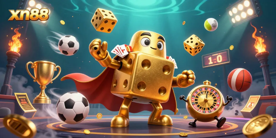 Engage with xn88's lively gaming scene featuring dynamic characters and vibrant sports elements.