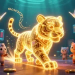 Engage with TT88, featuring a dynamic 3D golden tiger amid vibrant slot reels in a digital casino.