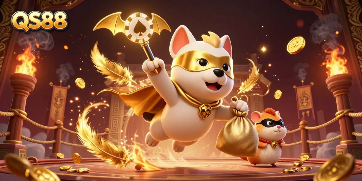 Experience thrilling gameplay with QS88 in this vibrant casino adventure scene.