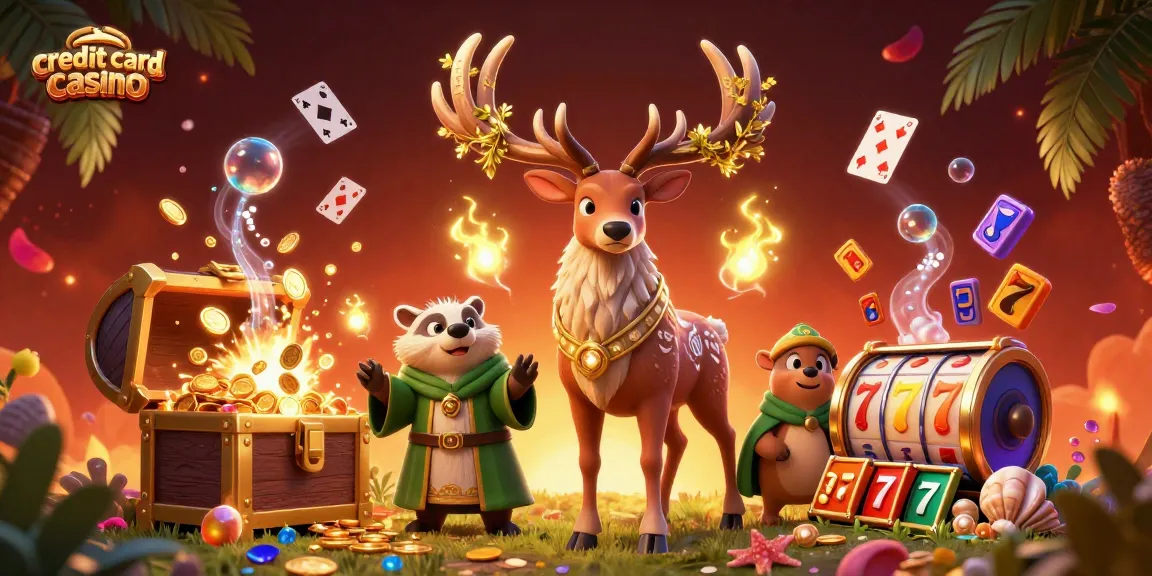 Experience the thrilling world of a credit card casino with interactive games and whimsical characters.
