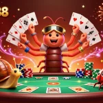 Engage in thrilling poker action with sbobet88's lively casino illustration featuring vibrant characters and dynamic gameplay.