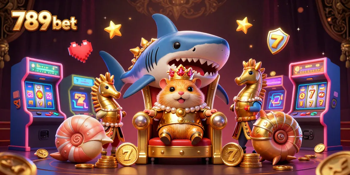 Join the vibrant gaming world of 789 bet with a dynamic illustration featuring a hamster king and his royal guards.