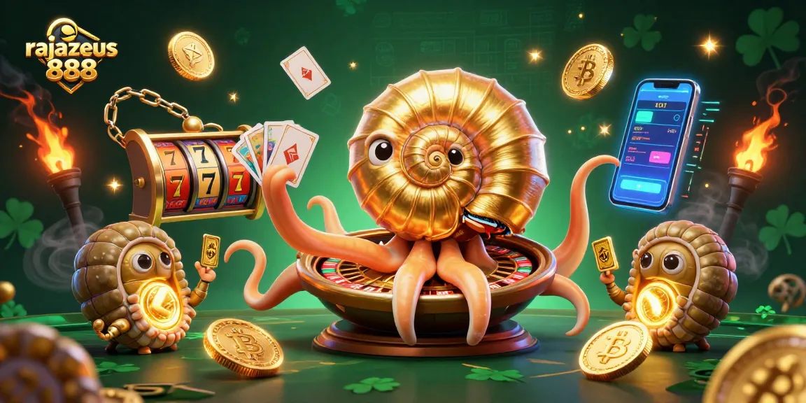 Spin to win at rajazeus 888 with this vibrant casino-themed 3D illustration showcasing fun gaming elements.