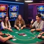 Engaging atmosphere in new online casinos with players celebrating wins at vibrant virtual poker table in 2026.