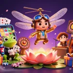 Experience tr88's vibrant gaming scene with a dragonfly pilot, frog dealer, and jazz crickets in action!